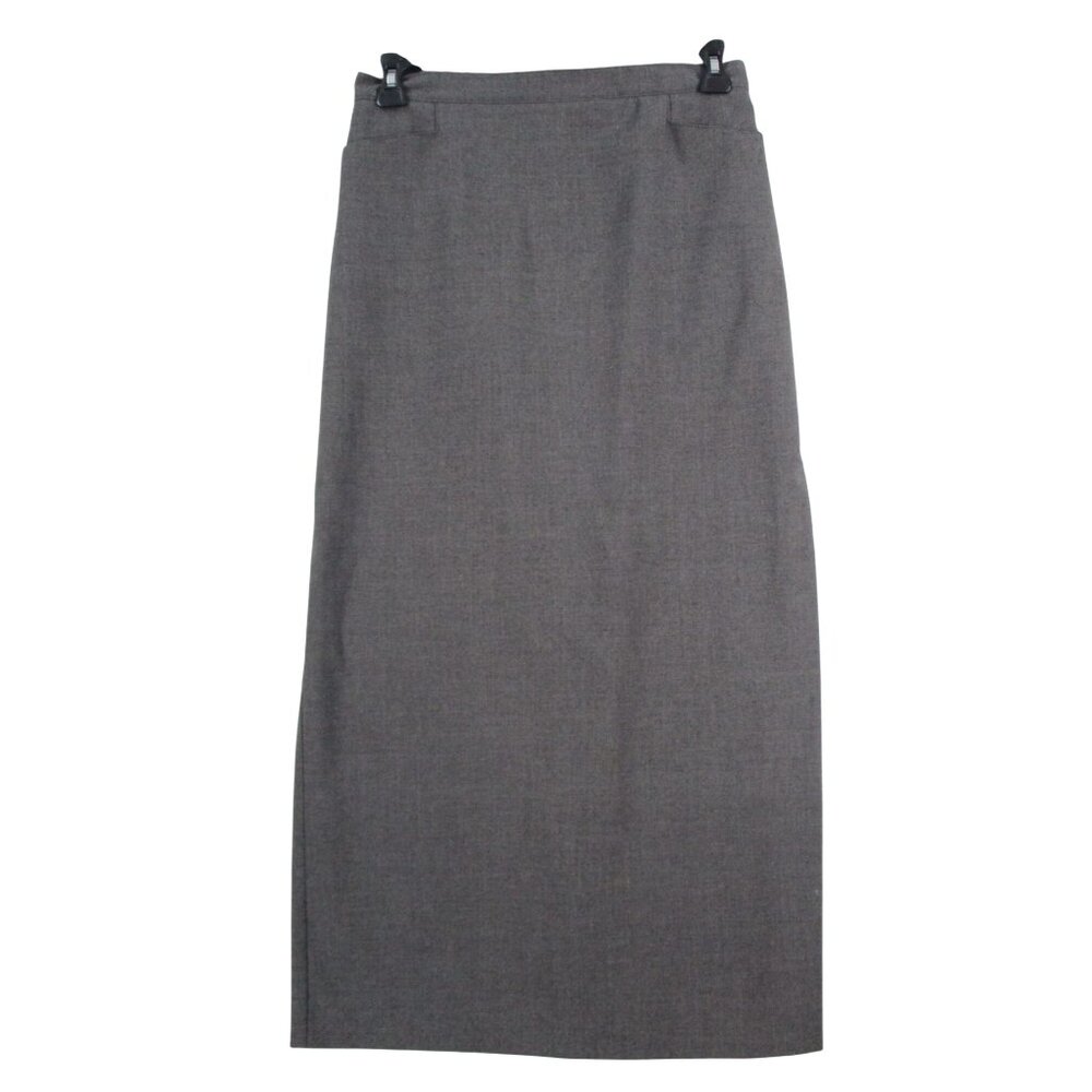 B. Moss Gray Maxi Skirt‎ Size 12 Polyester Blend Made In USA